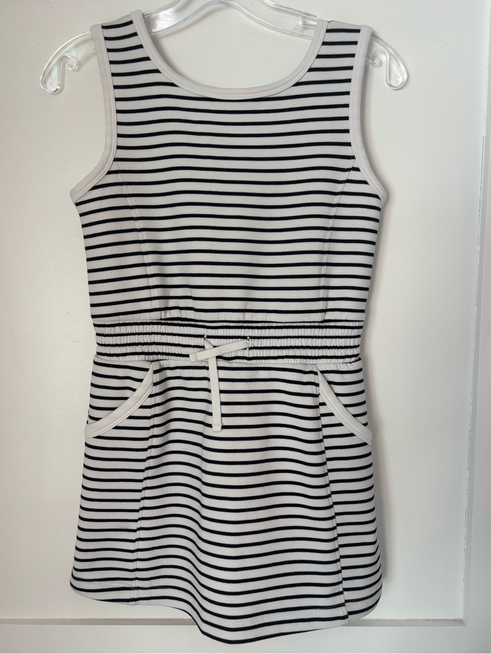 abercrombie kids White and Black Striped Sleeveless Drawstring Dress skort 11-12
